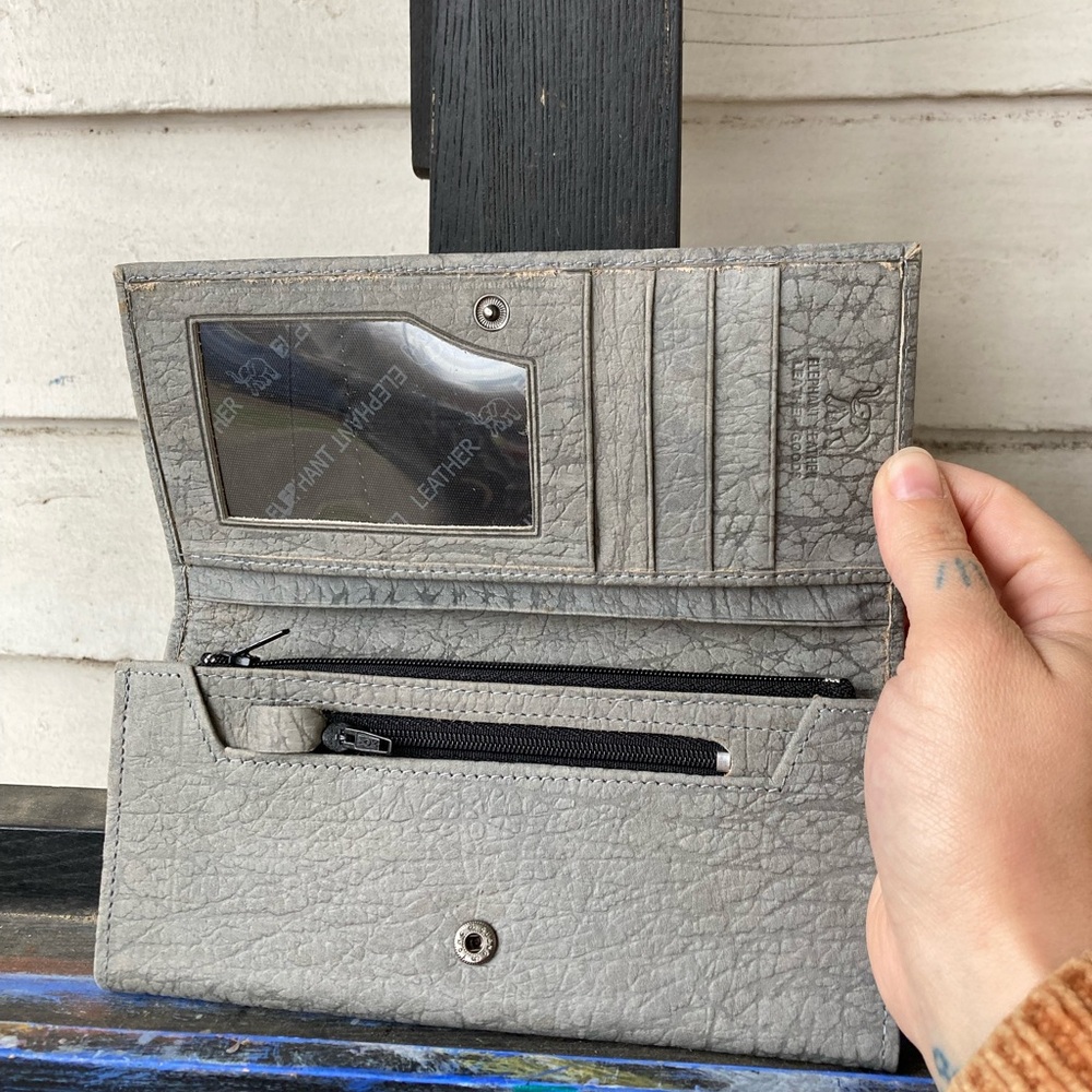 Gray Elephant Leather Wallet - image 2
